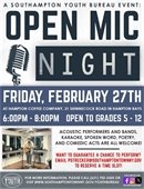 Open Mic Night Feb 27, 2026, 6-8PM,  at Hampton Coffee Company, 31 Shinnecock Rd., Hampton Bays