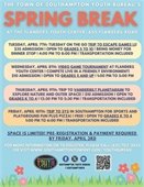 2026 Spring Break schedule is April 7 - 10, at Flanders Community Center