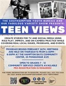 Teen Views begins Feb. 26 at the Hampton ays Community Center, 6:30 pm