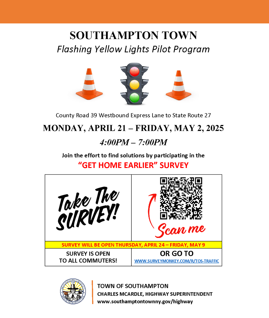 SOUTHAMPTON TOWN: Flashing Yellow Lights Pilot Program 