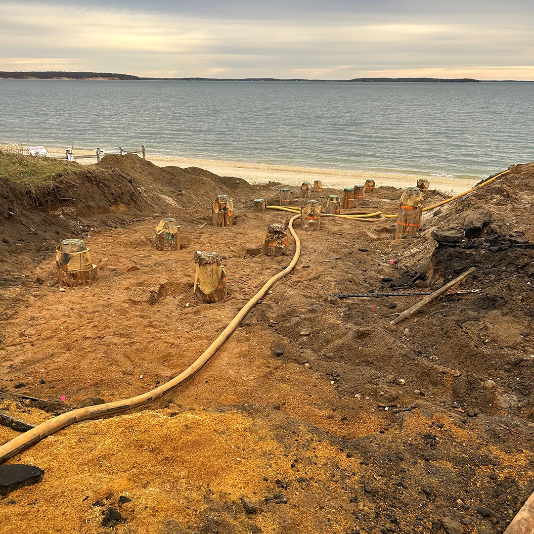 Bulkhead is being reconstructed and a new ramp installed for access to North Sea Beach
