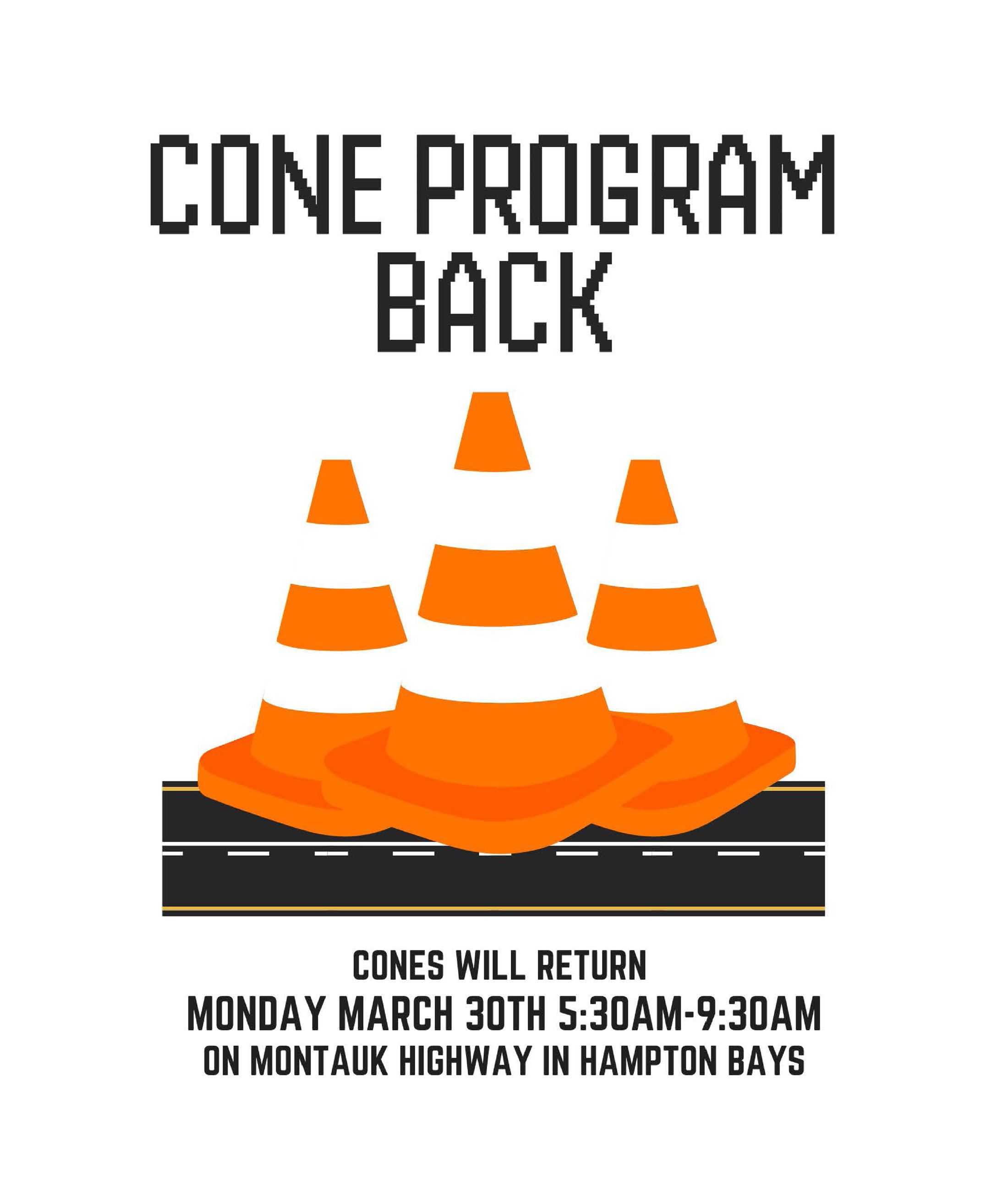 Cone Program returns to Hampton Bays on March 30, 2026