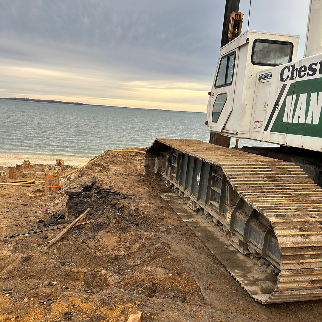 Bulkhead is being reconstructed and a new ramp installed for access to North Sea Beach